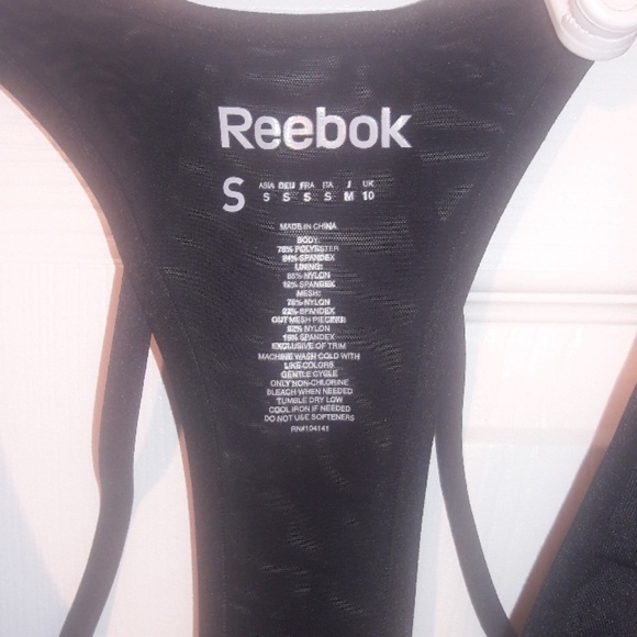 Reebok black mesh back racetrack sport bra - Picture 2 of 7